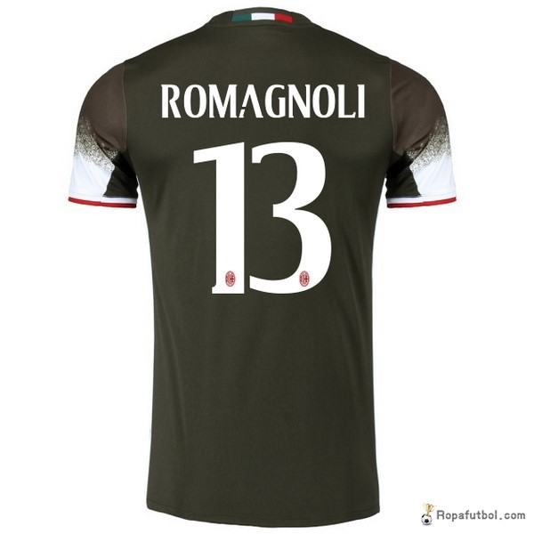 Camiseta AC Milan Replica Tercera Ropa Romagnoli 2016/17 Marino Verde